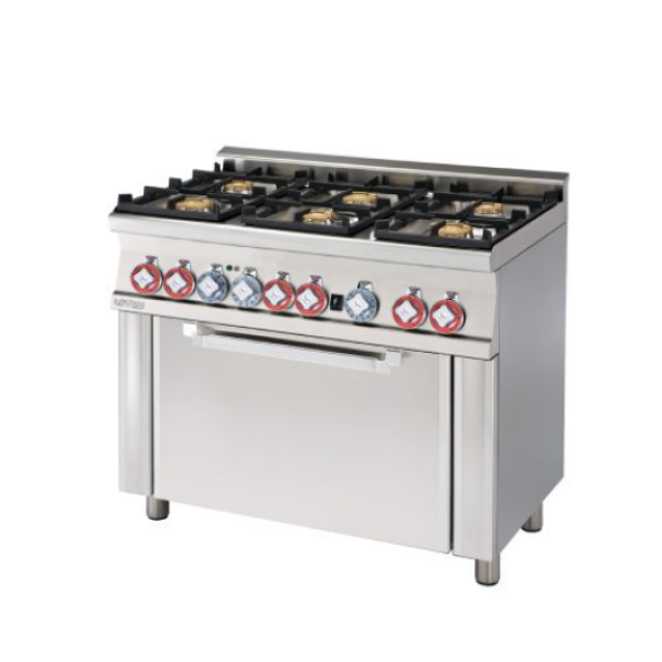 Κουζίνα αερίου 6 εστιών με φούρνο αερίου στατικό CF6-610G